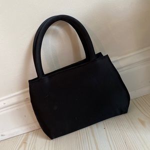 Vintage black silk clutch